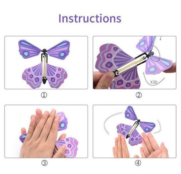 Magic Science Novelty Flying Butterfly Toy Magic Props(Blue + Violet) -  by PMC Jewellery | Online Shopping South Africa | PMC Jewellery