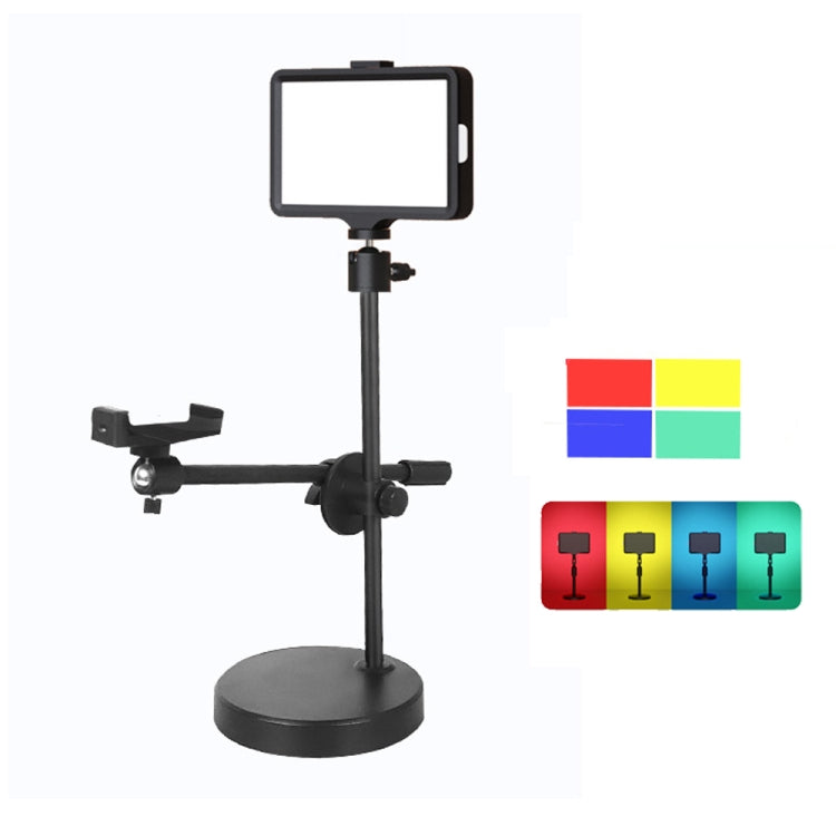 6 Inch 3200-5500K Three-color Temperature Photography Flat-panel Live Fill Light,Spec: Overhead Bracket - Selfie Light by PMC Jewellery | Online Shopping South Africa | PMC Jewellery | Buy Now Pay Later Mobicred