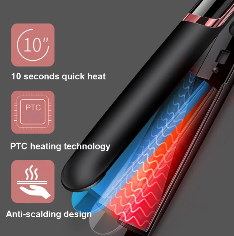 35W 2 In 1 Curling and Straightening Dual-use Electric Splin,Specification: UK Plug(Black) - free shipping - PMC TechLife - Order now!