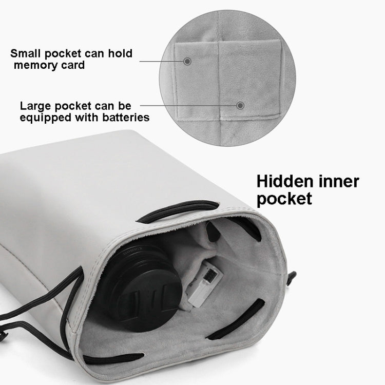Baona Camera Bag Lens Drawstring Pouch, Size: Small(Gray) - free shipping - PMC TechLife - Order now!