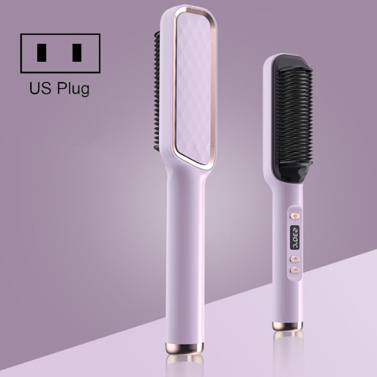 ZF-888 60W Dual-Purpose Splint Electric Curling Comb For Straight Hair And Curly Hair US Plug(Purple) - free shipping - PMC TechLife - Order now!