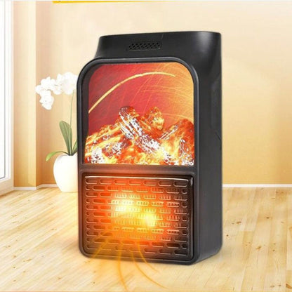 Flame Simulation Mini Portable Desktop Heater, Style:With Remote Control, Plug Type:US(Black) - Electric Heaters by PMC Jewellery | Online Shopping South Africa | PMC Jewellery | Buy Now Pay Later Mobicred