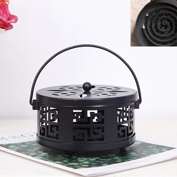 Creative Classical Fireproof Household Mosquito-Resistance Incense Tray Mosquito-repellent Incense Holder with Cover(Black) - Mosquito Coil Tray by PMC Jewellery | Online Shopping South Africa | PMC Jewellery | Buy Now Pay Later Mobicred