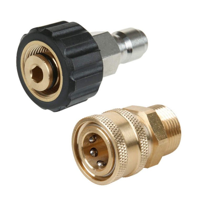 Pressure Washer Accessories Quick Connect Car Wash Water Hose Quick Connection, Typle:15-3/8 Male + 14-3/8 Female - Car Washer & Accessories by PMC Jewellery | Online Shopping South Africa | PMC Jewellery | Buy Now Pay Later Mobicred