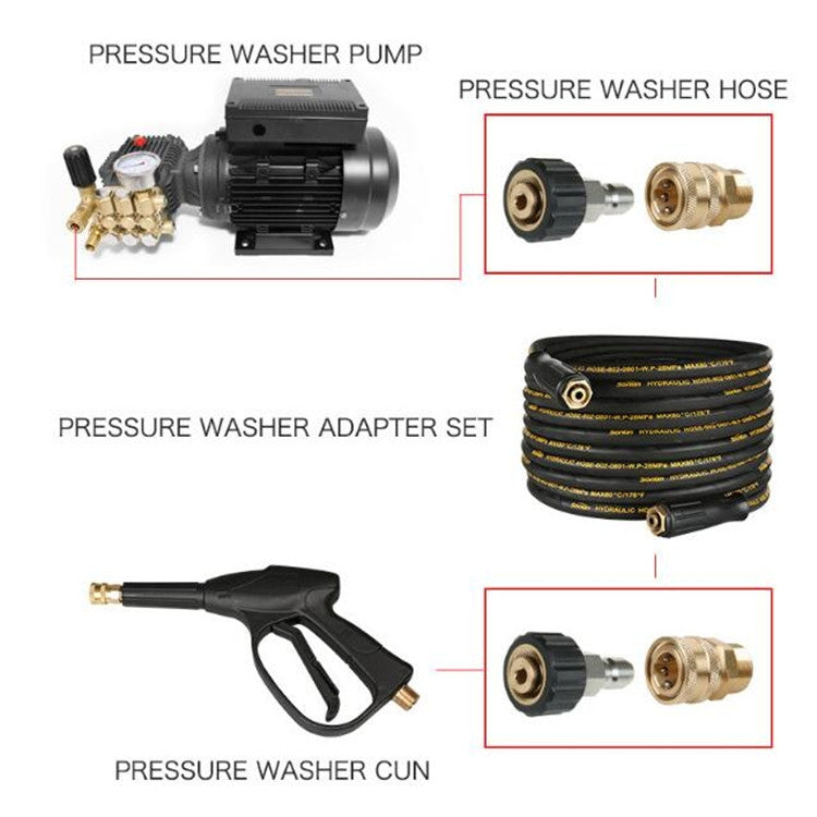 Pressure Washer Accessories Quick Connect Car Wash Water Hose Quick Connection, Typle:15-3/8 Male + 14-3/8 Female - Car Washer & Accessories by PMC Jewellery | Online Shopping South Africa | PMC Jewellery | Buy Now Pay Later Mobicred