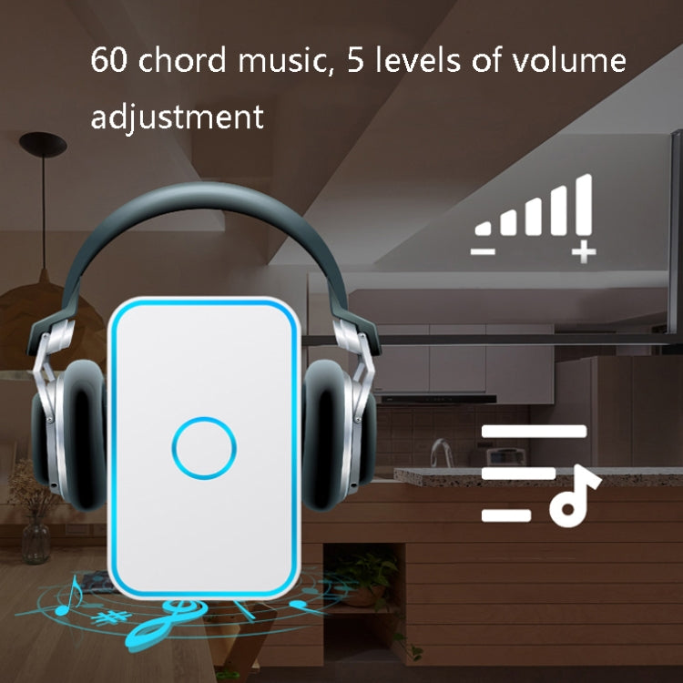 CACAZI A78 Long-Distance Wireless Doorbell Intelligent Remote Control Electronic Doorbell, Style:UK Plug(Elegant Black) - Wireless Doorbell by CACAZI | Online Shopping South Africa | PMC TechLife | Buy Now Pay Later Mobicred