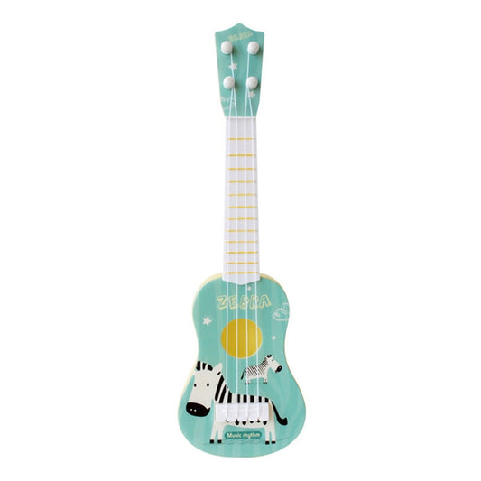 Light Blue Zebra Small Simulation Musical Instrument Mini Four Strings Playable Ukulele Early Childhood Education Music Toy - Stringed Instruments Accessories by PMC Jewellery | Online Shopping South Africa | PMC Jewellery | Buy Now Pay Later Mobicred