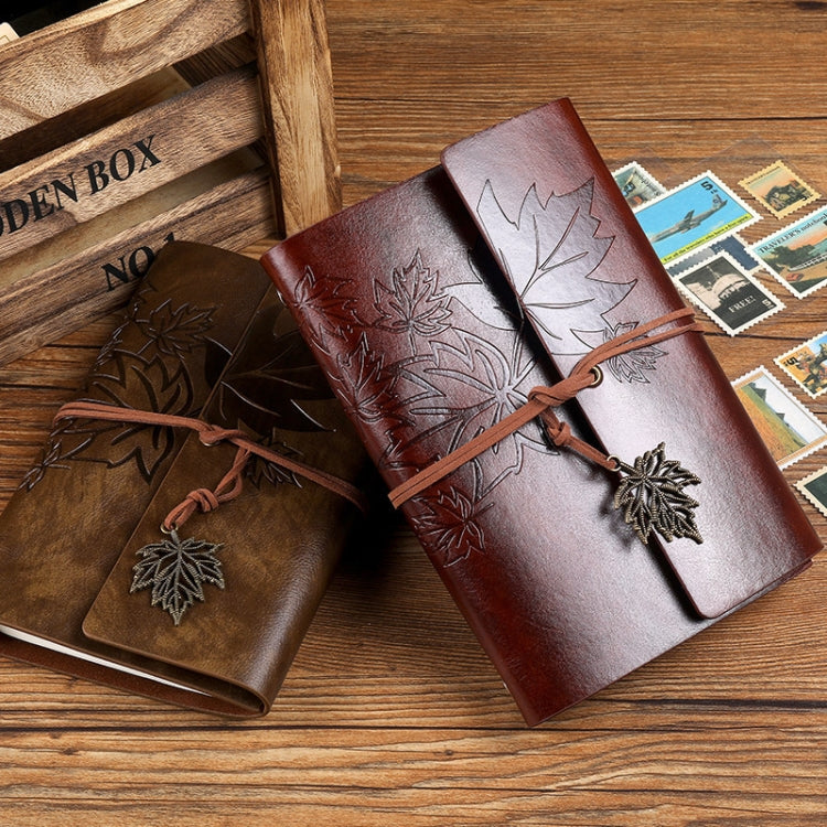 A6 PU Maple Retro Straps Handbook Loose-leaf Notebook(Brown) - free shipping - PMc TechLife - Order now!