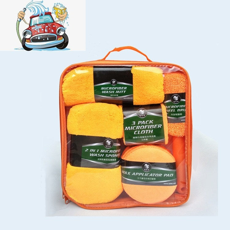 9 In 1 Car Wash Cleaning Kit Car Wash Supplies Car Wash Tools(Orange) - free shipping - PMC TechLife - Order now!