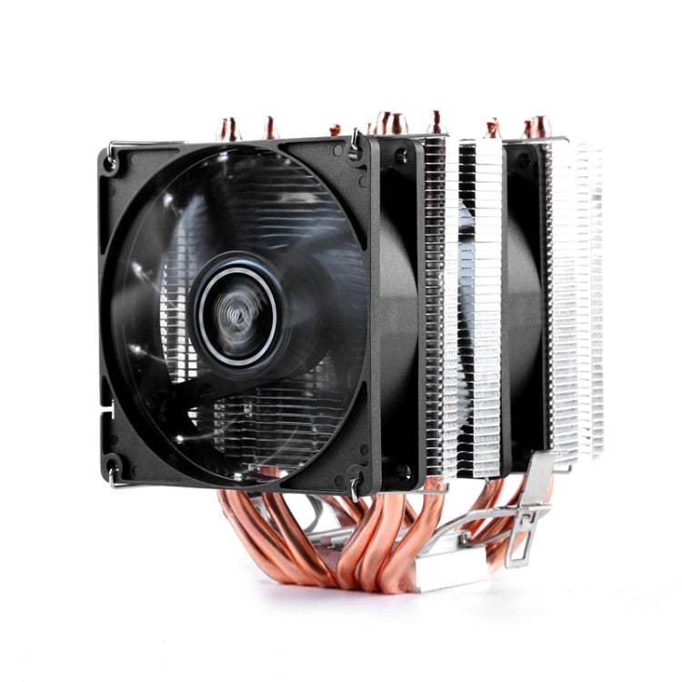 Desktop Computer 6 Copper Tube CPU Radiator Super Quiet PWM Double Fan - Fan Cooling by PMC Jewellery | Online Shopping South Africa | PMC Jewellery | Buy Now Pay Later Mobicred