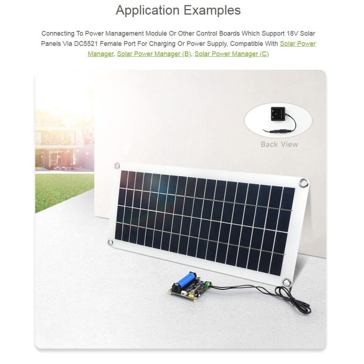 Waveshare 18V 10W Semi-flexible Polycrystalline Silicon Solar Panel - Solar Panels by Waveshare | Online Shopping South Africa | PMC Jewellery | Buy Now Pay Later Mobicred