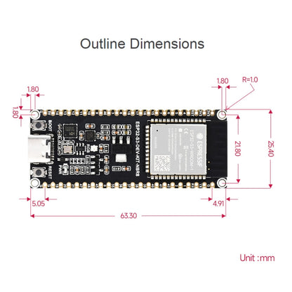 Waveshare ESP32-S3 Microcontroller 2.4GHz Wi-Fi Development Board ESP32-S3-WROOM-1-N8R8 Module Standard Ver. - Arduino Nucleo Accessories by Waveshare | Online Shopping South Africa | PMC Jewellery | Buy Now Pay Later Mobicred