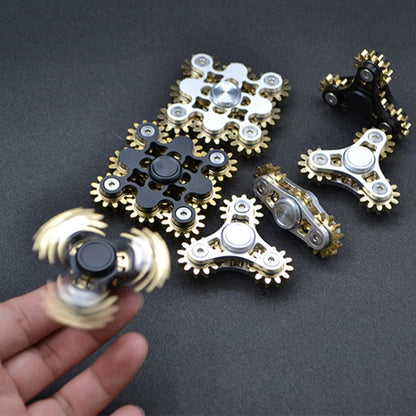 Three Gear Linkage Pure Copper Fidget Spinner Decompression Toy, Style:Updated Version (Black) - Spinning Toys by PMC Jewellery | Online Shopping South Africa | PMC Jewellery | Buy Now Pay Later Mobicred