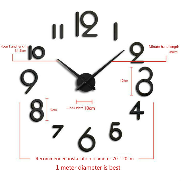 Creative DIY Acrylic Clock Home Digital Wall Clock(Silver) - DIY Clocks by PMc TechLife | Online Shopping South Africa | PMc TechLife | Buy Now Pay Later Mobicred