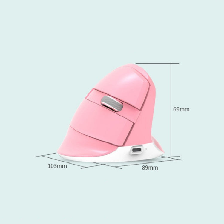 DELUX M618Mini Colorful Wireless Luminous Vertical Mouse Bluetooth Rechargeable Vertical Mouse(Cherry pink) - Wireless Mice by DELUX | Online Shopping South Africa | PMC Jewellery | Buy Now Pay Later Mobicred