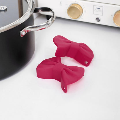 1 Pair Bowknot Silicone Insulation Clip Creative Kitchen Practical Gadgets(Pink) - Food Clips & Clips by PMC Jewellery | Online Shopping South Africa | PMC Jewellery | Buy Now Pay Later Mobicred