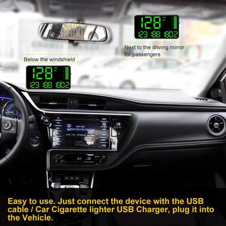 Kingneed C90 5.5inch HUD Car Head-up Display GPS Car Universal Mileage Speed Meter Speeding Alarm / GPS Satellite Speed Measurement(Black) - free shipping - PMC TechLife - Order now!