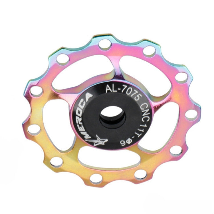 MEROCA Metal Bearings Mountain Bike Road Bike Rear Derailleur Guide Wheel 11T/13T Guide Wheel, Specification:11T, Color:Electroplating Colorful - Guide wheels by PMc TechLife | Online Shopping South Africa | PMc TechLife | Buy Now Pay Later Mobicred