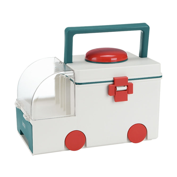 Ambulance First Aid Box Family Medicine Box Household Large Double-layer Medicine Box(Green) - free shipping - PMC TechLife - Order now!