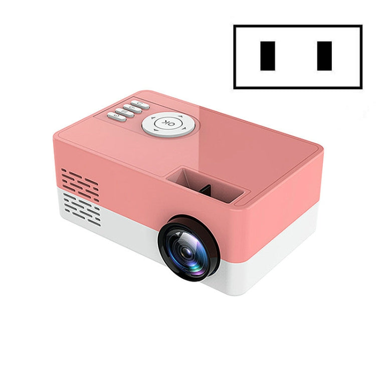 S261/J16 Home Mini HD 1080P Portable LED Projector, Support TF Card / AV / U Disk, Plug Specification:US Plug(Pink White) - Mini Projector by PMC Jewellery | Online Shopping South Africa | PMC Jewellery | Buy Now Pay Later Mobicred