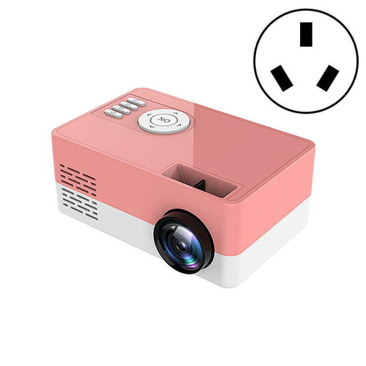 S261/J16 Home Mini HD 1080P Portable LED Projector, Support TF Card / AV / U Disk, Plug Specification:AU Plug(Pink White) - Mini Projector by PMC Jewellery | Online Shopping South Africa | PMC Jewellery | Buy Now Pay Later Mobicred