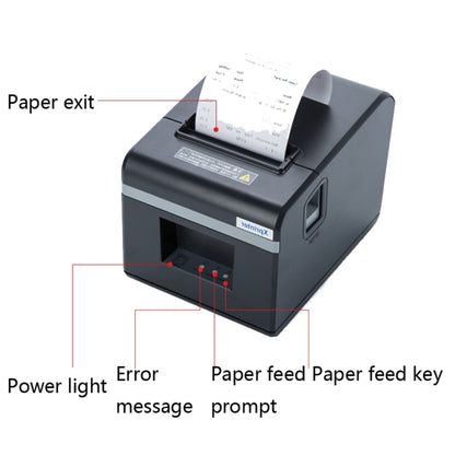 Xprinter XP-N160II Thermal Ticket Printing Machine Bluetooth Receipt Printer, Style:EU Plug(Gray) - Printer by Xprinter | Online Shopping South Africa | PMC Jewellery | Buy Now Pay Later Mobicred