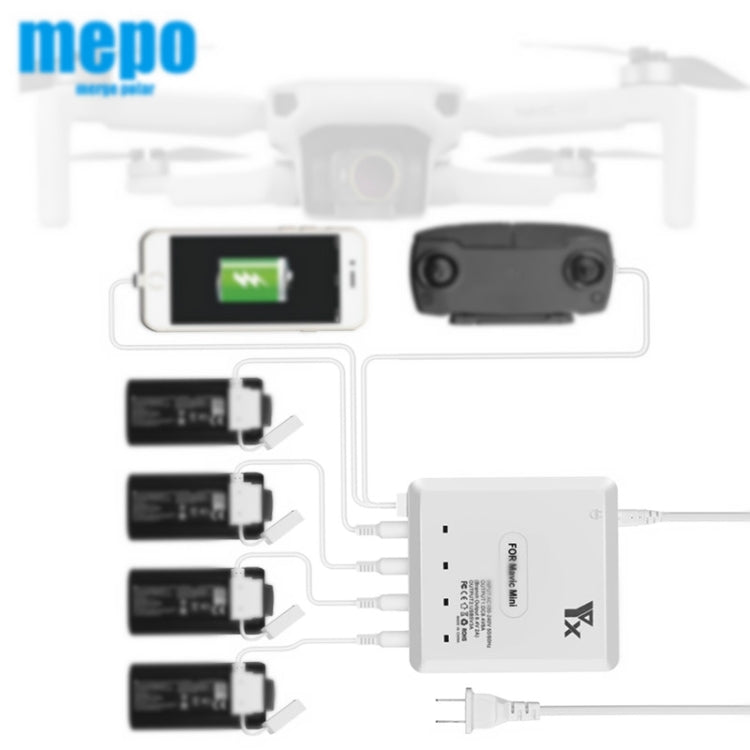 For DJI Mavic Mini Charger Battery USB 6 in 1 Hub Intelligent Battery Controller Charger, Plug Type:EU Plug - free shipping - PMC TechLife - Order now!