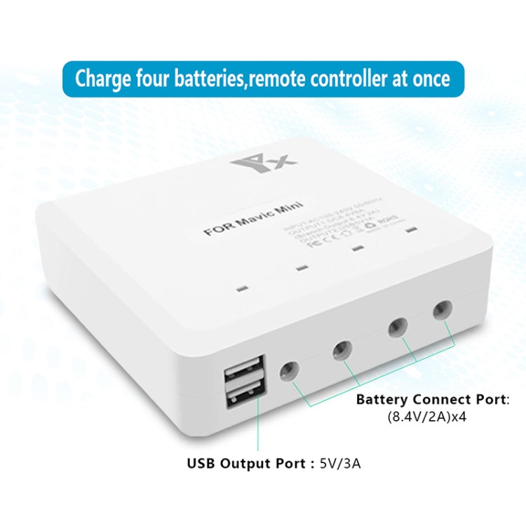 For DJI Mavic Mini Charger Battery USB 6 in 1 Hub Intelligent Battery Controller Charger, Plug Type:EU Plug - free shipping - PMC TechLife - Order now!