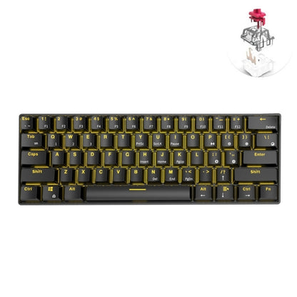 RK61 61 Keys Bluetooth / 2.4G Wireless / USB Wired Three Modes Tablet Mobile Gaming Mechanical Keyboard, Cable Length: 1.5m, Style:Red Shaft(Black) - Wired Keyboard by PMC Jewellery | Online Shopping South Africa | PMC Jewellery | Buy Now Pay Later Mobicred