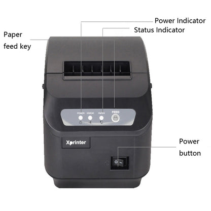 Xprinter XP-Q200II Thermal Small Receipt Printer Catering And Kitchen Receipt Printer 80mm Cutter, Interface Type:LAN Interface(UK Plug) - Printer by Xprinter | Online Shopping South Africa | PMC Jewellery | Buy Now Pay Later Mobicred