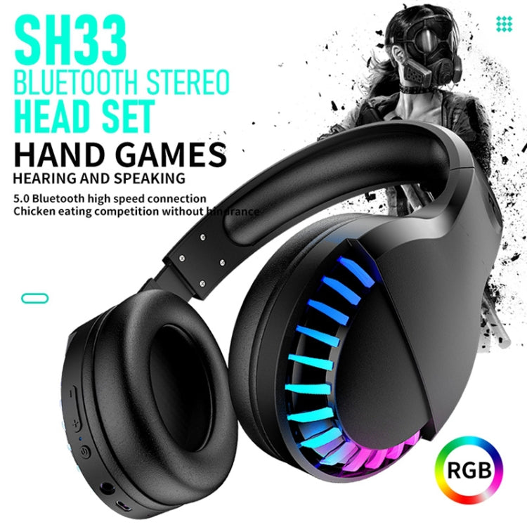 SH33 Bluetooth Wired Dual-mode RGB Headset Mobile Phone Heavy Bass Noise Reduction Gaming Headset(Black) - Multimedia Headset by PMC Jewellery | Online Shopping South Africa | PMC Jewellery | Buy Now Pay Later Mobicred