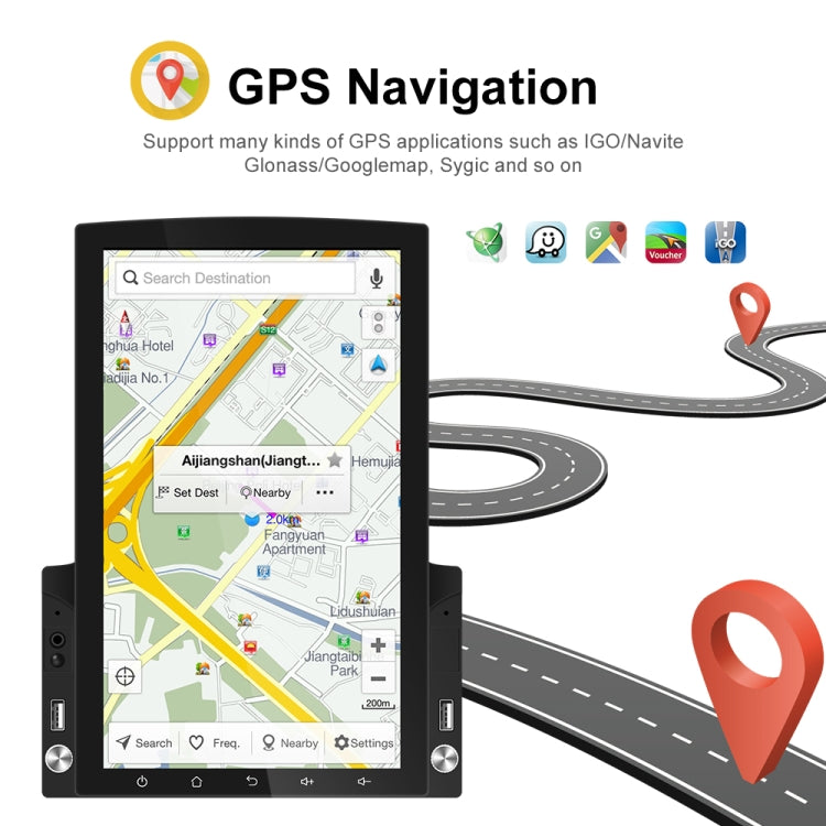 9.7 inch Vertical Screen HD 2.5D Glass Car MP5 Player Android Navigation All-in-one Machine, Specification:Standard+4 Lights Camera - Car MP3 & MP4 & MP5 by PMC TechLife | Online Shopping South Africa | PMC TechLife | Buy Now Pay Later Mobicred