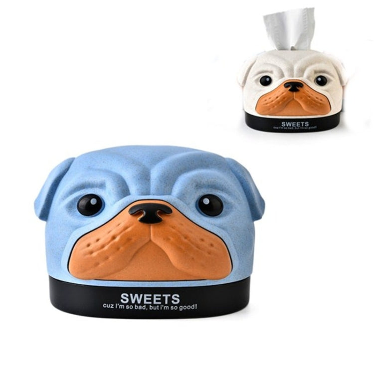 Creative Wheat Bobbi Dog Tissue Box Living Room Bedroom Desktop Pumping Paper Roll Paper Storage Box(Blue) - Storage Boxes by PMc TechLife | Online Shopping South Africa | PMc TechLife | Buy Now Pay Later Mobicred