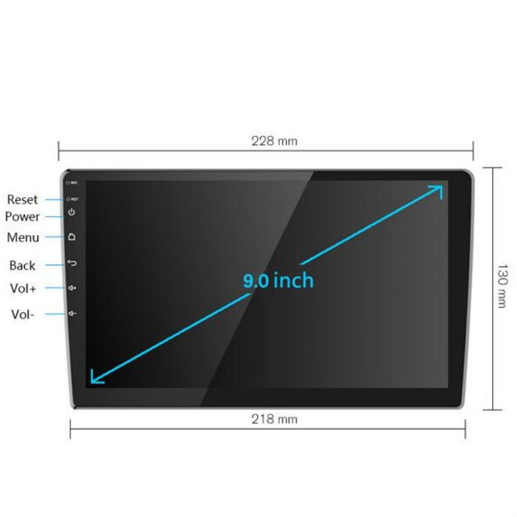 Universal Machine Android Smart Navigation Car Navigation DVD Reversing Video Integrated Machine, Size:9inch 2+16G, Specification:Standard+8 Lights Camera - Car DVD by PMC TechLife | Online Shopping South Africa | PMC TechLife | Buy Now Pay Later Mobicred
