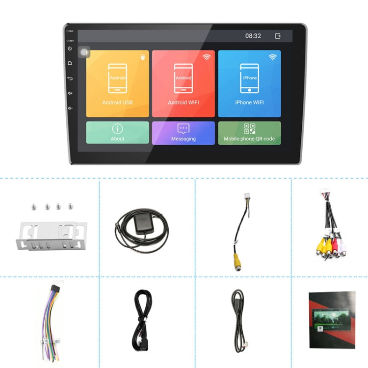Universal Machine Android Smart Navigation Car Navigation DVD Reversing Video Integrated Machine, Size:10inch 2+16G, Specification:Standard+12 Lights Camera - Car DVD by PMC TechLife | Online Shopping South Africa | PMC TechLife | Buy Now Pay Later Mobicred