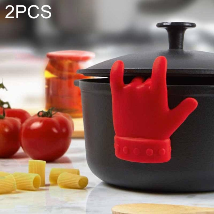 2 PCS Kitchen Silicone Pot Lid Raising Gadget Finger Shaped Pot Lid Spill-proof Raising Spoon Rack - Gadgets by PMC TechLife | Online Shopping South Africa | PMC TechLife | Buy Now Pay Later Mobicred
