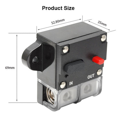 50A Auto Circuit Breaker Car Audio Fuse Holder Power Insurance Automatic Switch(Black) - Fuse by PMC Jewellery | Online Shopping South Africa | PMC Jewellery | Buy Now Pay Later Mobicred