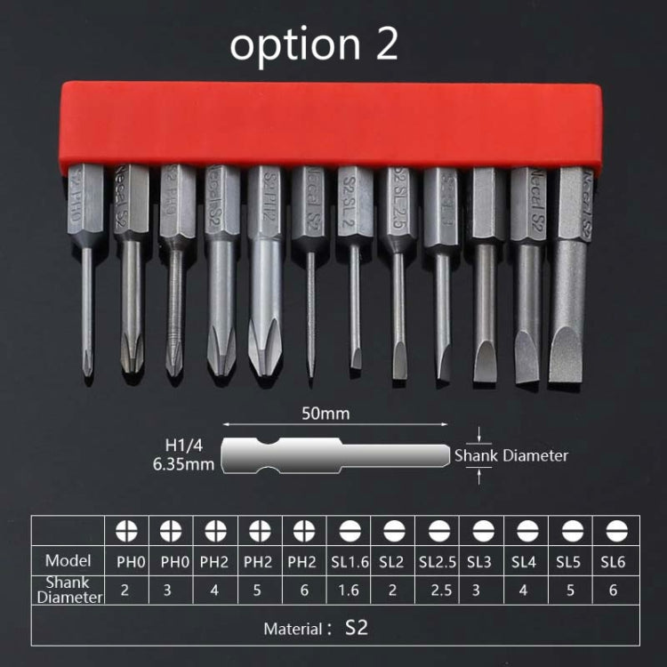 12 PCS / Set Screwdriver Bit With Magnetic S2 Alloy Steel Electric Screwdriver, Specification:2 - Drill & Drill Bits by PMC Jewellery | Online Shopping South Africa | PMC Jewellery | Buy Now Pay Later Mobicred