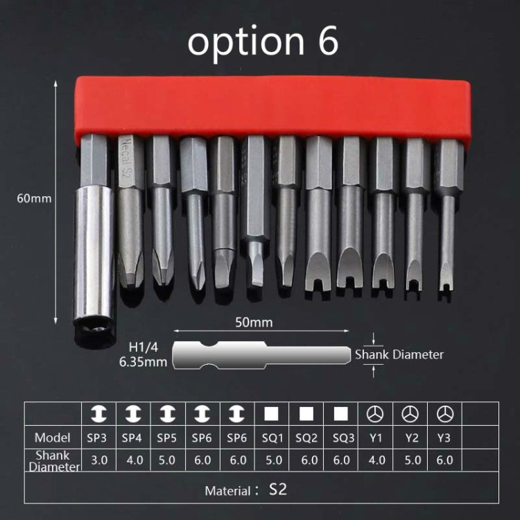 12 PCS / Set Screwdriver Bit With Magnetic S2 Alloy Steel Electric Screwdriver, Specification:6 - Drill & Drill Bits by PMC Jewellery | Online Shopping South Africa | PMC Jewellery | Buy Now Pay Later Mobicred