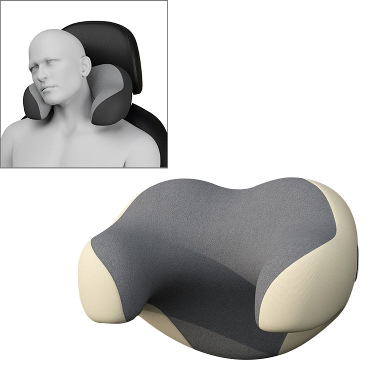 U-shaped Car Headrest Car Memory Foam Neck Pillow(Apricot Grey) - Seat Accessories by PMC Jewellery | Online Shopping South Africa | PMC Jewellery | Buy Now Pay Later Mobicred