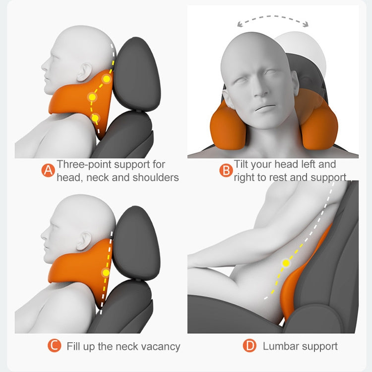 U-shaped Car Headrest Car Memory Foam Neck Pillow(Apricot Grey) - Seat Accessories by PMC Jewellery | Online Shopping South Africa | PMC Jewellery | Buy Now Pay Later Mobicred