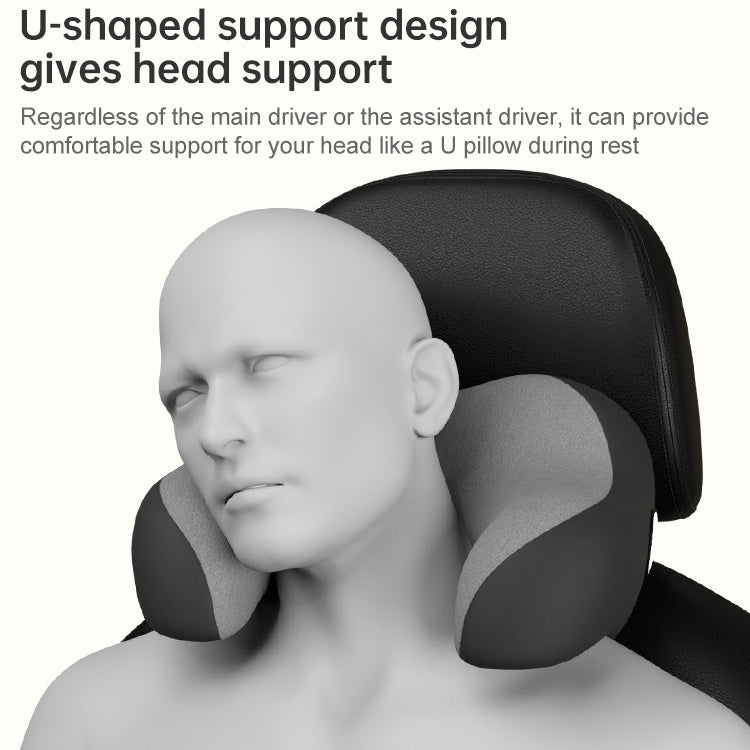 U-shaped Car Headrest Car Memory Foam Neck Pillow(Black Gray) - Seat Accessories by PMC Jewellery | Online Shopping South Africa | PMC Jewellery | Buy Now Pay Later Mobicred