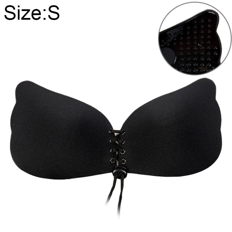 Women Self-Adhesive Strapless Bandage Blackless Solid Bra Silicone Underwear Invisible Bra, Size:S (T Black) - free shipping - PMC TechLife - Order now!