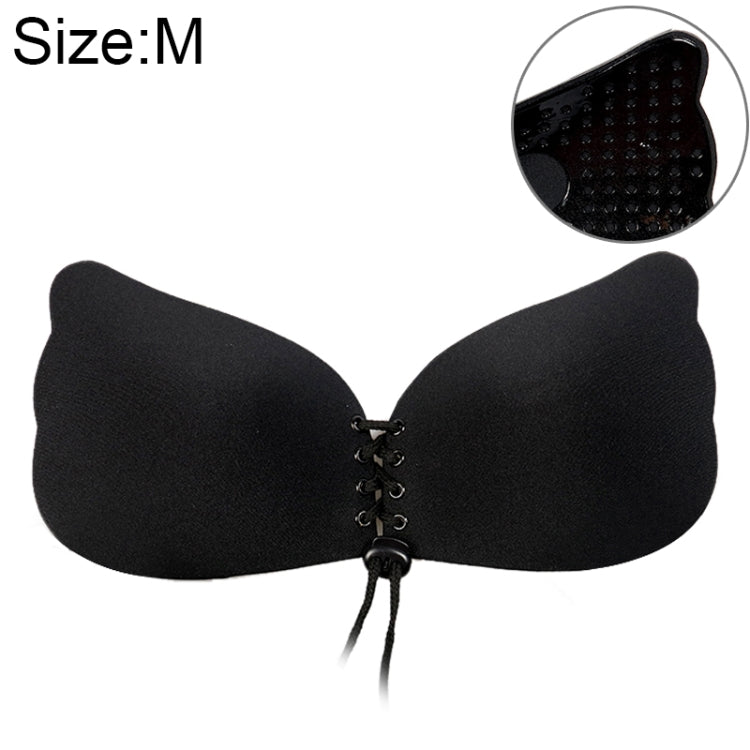 Women Self-Adhesive Strapless Bandage Blackless Solid Bra Silicone Underwear Invisible Bra, Size:M (T Black) - free shipping - PMC TechLife - Order now!