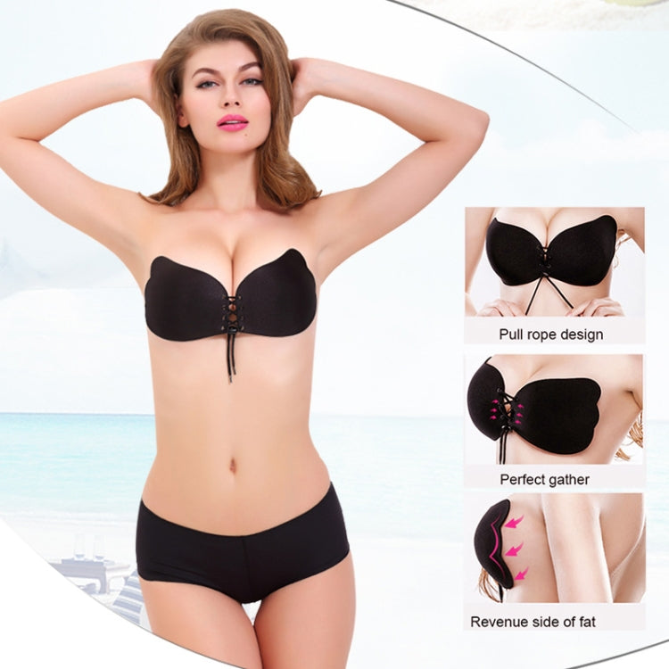 Women Self-Adhesive Strapless Bandage Blackless Solid Bra Silicone Underwear Invisible Bra, Size:XL(T Black) - free shipping - PMC TechLife - Order now!