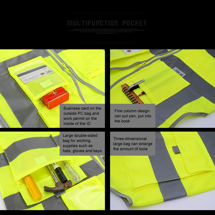 Multi-pockets Safety Vest Reflective Workwear Clothing, Size:L-Chest 118cm(Green) - Reflective Safety Clothing by PMC Jewellery | Online Shopping South Africa | PMC Jewellery | Buy Now Pay Later Mobicred