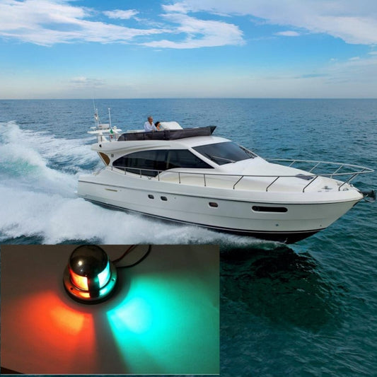 4W 12V IP65 Waterproof Stainless Steel Two-color Marine Signal Light Red and Green LED Lights - Marine Accessories & Parts by PMC Jewellery | Online Shopping South Africa | PMC Jewellery | Buy Now Pay Later Mobicred