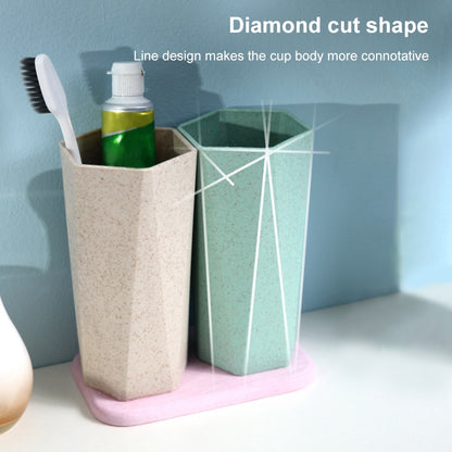 Creative Geometric Rhombus Toothbrushing Cup Home Couple Mouthwash Cup, Capacity:201-300ml(Beige) - Cups by PMC Jewellery | Online Shopping South Africa | PMC Jewellery