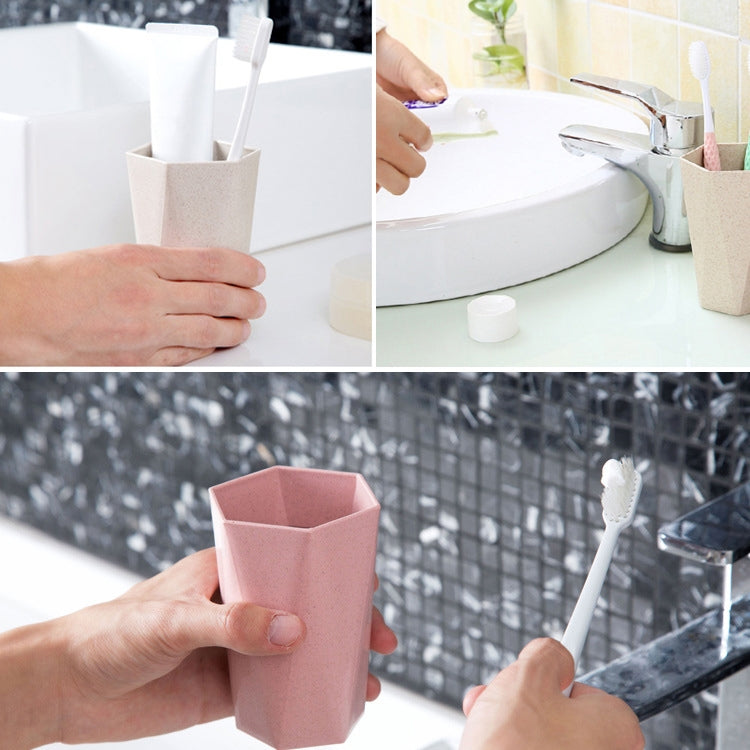 Creative Geometric Rhombus Toothbrushing Cup Home Couple Mouthwash Cup, Capacity:201-300ml(Beige) - Cups by PMC TechLife | Online Shopping South Africa | PMC TechLife