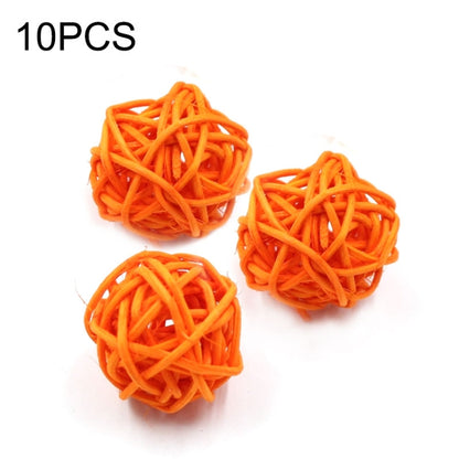 10 PCS Artificial Straw Ball For Birthday Party Wedding Christmas Home Decor(Orange) - Ornaments by PMC Jewellery | Online Shopping South Africa | PMC Jewellery